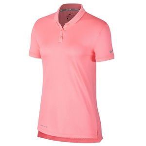 *NIKE Womens Dri-Fit Polo Shirt Pink Small